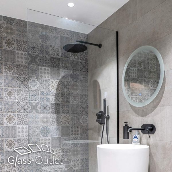 Fixed Shower Screen with Black U-Channel - Image 3