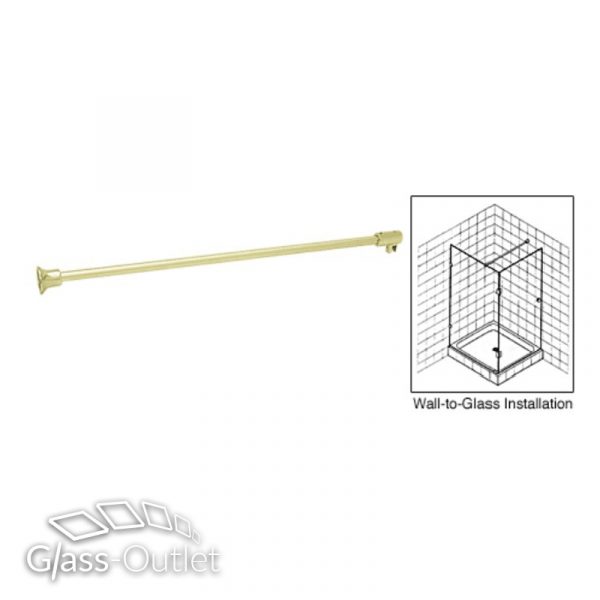 Fixed Shower Screen with Satin Brass U-Channel - Image 5