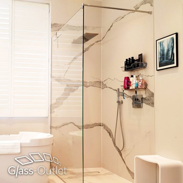 Fixed Shower Screen with Chrome U-Channel - Image 2